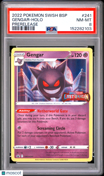 Sword & Shield Promo Gengar Holo Black Star Promo PSA 8 #241
