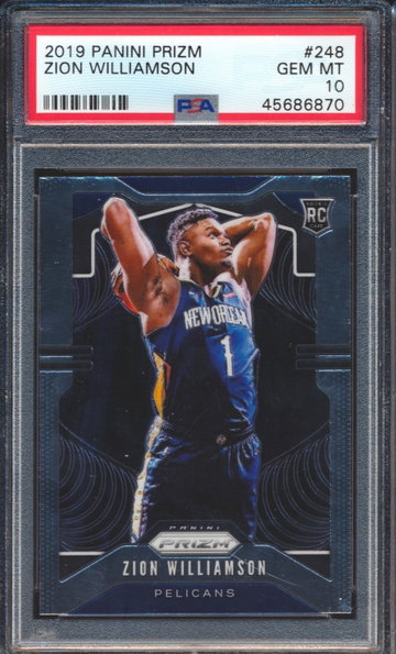 2019 Panini Prizm #248 Zion Williamson RC Rookie PSA 10 GEM MINT
