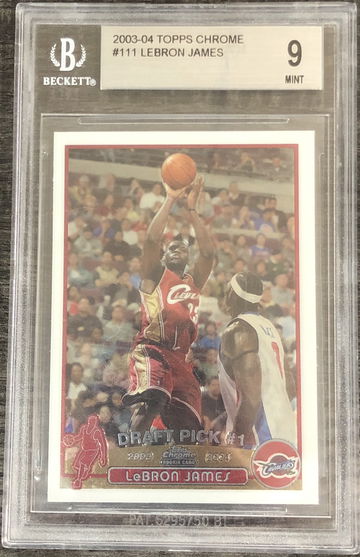 2003 Lebron James topps Chrome #111 BGS 9