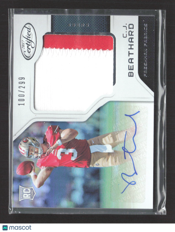2017 Panini Certified Freshman Fabrics C.J. Beathard #226 /299 Clothing Patch RC