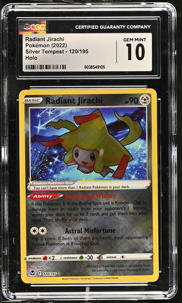 2022 Pokémon Sword & Shield Silver Tempest Radiant Jirachi #120/195 Holo CGC 10