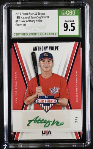 2019 Panini Stars And Stripes 18U Team Signatures Anthony Volpe #17U-AV Auto /5