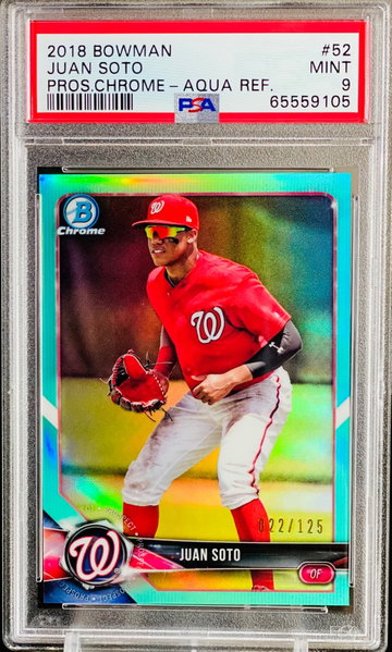 22/125 Jersey Match Juan Soto RC 2018 Bowman PSA 9