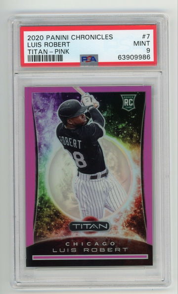 💎🔥LUIS ROBERT 2020 PANINI CHRONICLES 7 TITAN PINK PRIZM /25 RC CARD PSA 9 ⚾️ POP 1