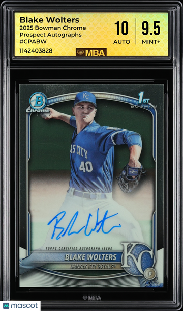 2025 Bowman Chrome Prospect Autographs Blake Wolters #CPABW MBA 9.5
