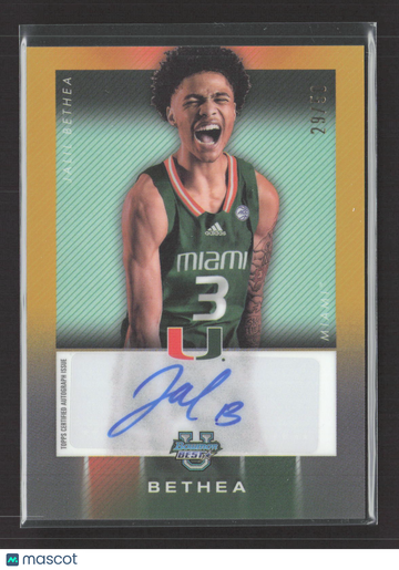 2025 Topps Bowman University Best Basketball Jalil Bethea #ISO-JB Gold Refractor /50 Autograph