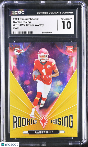 2024 Panini Phoenix Xavier Worthy #RR-XWY Gold Rookie Rising CGC 10