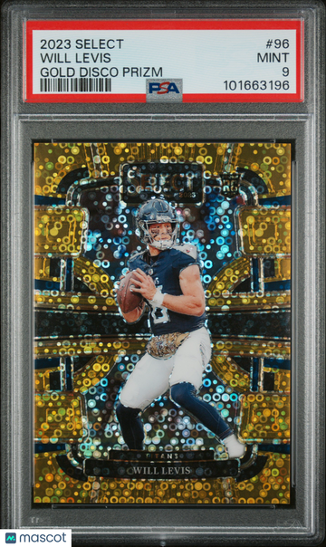 2023 Panini Select Will Levis #96 Gold Disco Prizm /10 Rookie PSA 9