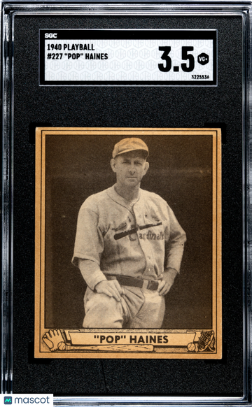 1940 Playball Pop Haines #227 SGC 3.5