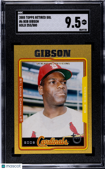 2005 Topps Retired Signatures Bob Gibson #6 Gold SGC 9.5
