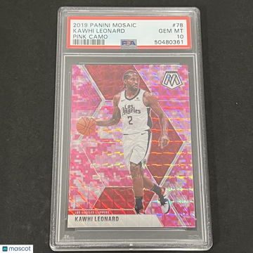 2019 Panini Mosaic Kawhi Leonard #78 Pink Camo PSA 10