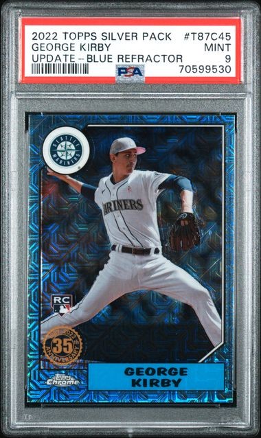 PSA 9 2022 Topps 87' Silver Pack George Kirby Blue /150