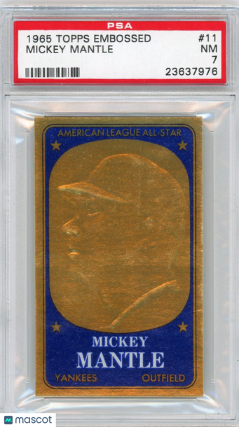 1965 Topps Embossed Mickey Mantle #11 PSA 7