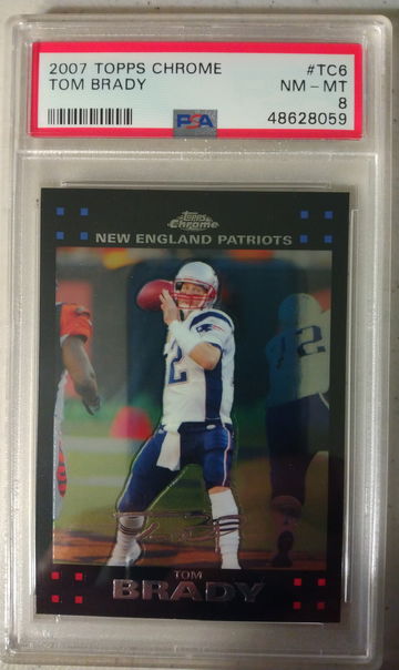 2007 Topps Chrome Tom Brady PSA 8