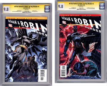 ALL STAR BATMAN & ROBIN #1-2 CGC-SS 9.8-9.8 SIG JIM LEE BATMAN VARIANT COVERS 2005