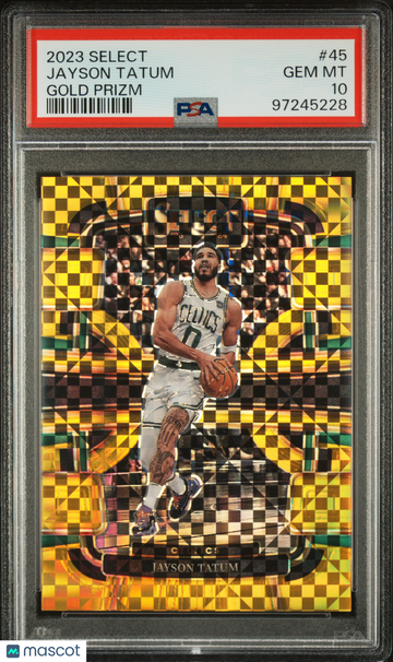 2023 Panini Select Jayson Tatum #45 Gold Prizm PSA 10