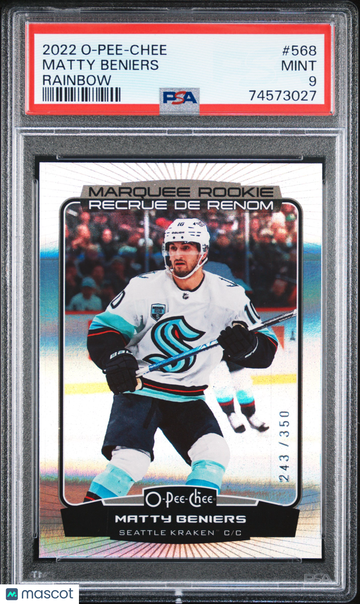 2022 Upper Deck O-Pee-Chee Matty Beniers #568 Rainbow PSA 9