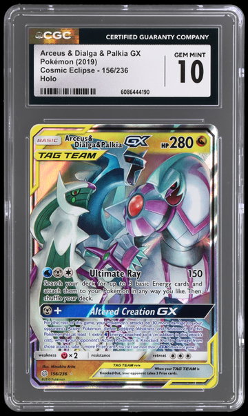 2019 Pokemon Sun And Moon Cosmic Eclipse Arceus/dialga/palkia Gx CGC 10