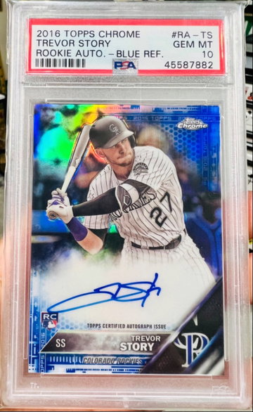 2016 Topps Chrome Blue /150 Trevor Story PSA 10