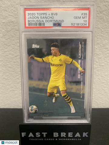2020 Topps X BVB Borussia Dortmund Jadon Sancho #35 PSA 10