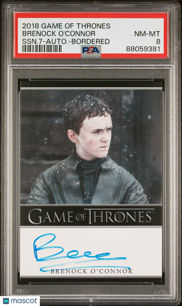 2018 Game Of Thrones Season 7-Autograph Brenock O'connor Bordered PSA 8