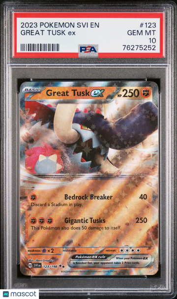2023 Pokemon Svi EN-Scarlet & Violet Great Tusk EX PSA 10 #123