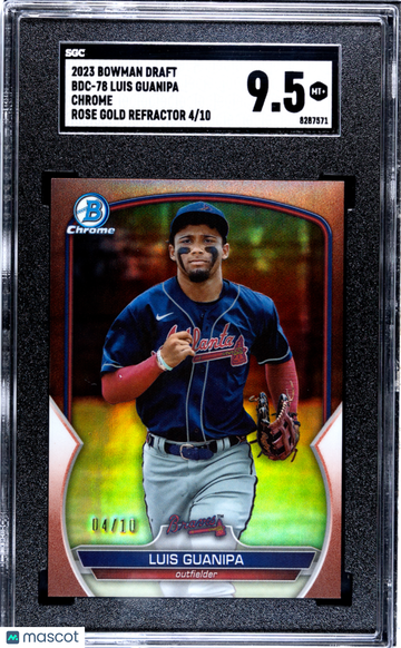 2023 Bowman Draft Luis Guanipa #BDC-78 CHR. Rose Gold Refractor SGC 9.5