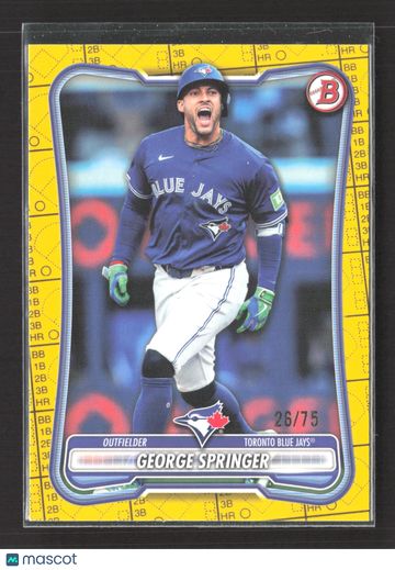 2025 Bowman George Springer #95 Yellow 26/75