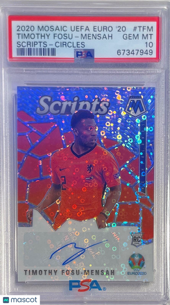 2020 Panini Mosaic UEFA Euro 2020 Scripts Mosaic Timothy Fosu-Mensah #TFM Circles PSA 10