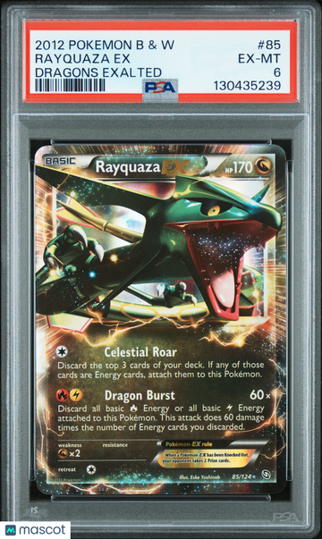 2012 Pokemon Black & White Dragons Exalted Rayquaza EX Dragons Exalted PSA 6 #85