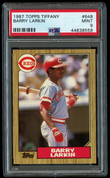 1987 Topps Tiffany Barry Larkin Rookie #648 PSA 9 Mint RC Reds Glossy Card 