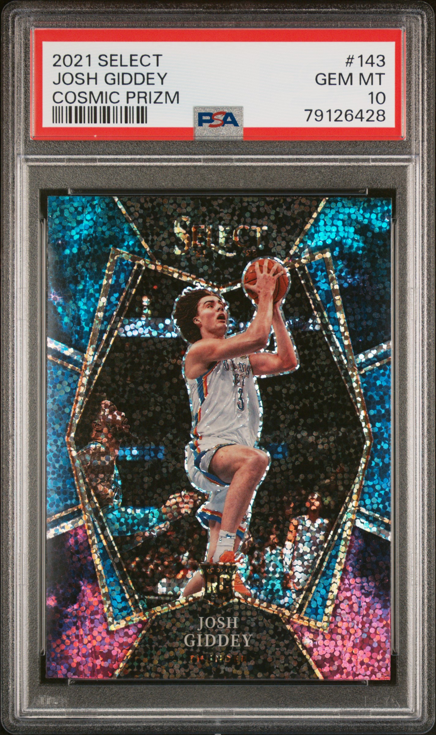 PSA 10 2021 Panini Select Josh Giddey Cosmic Prizm Premier RC #143