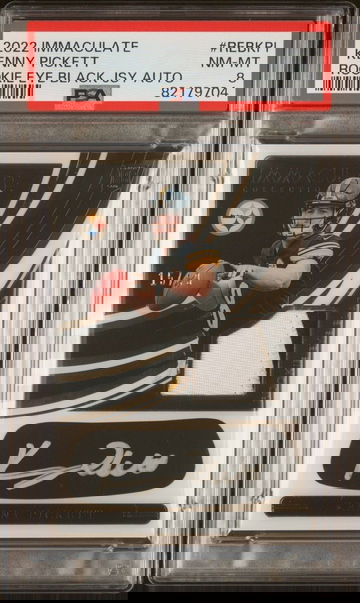 2022 Immaculate Kenny Pickett PSA 8  Eye Black Jersey Auto /49 Steelers