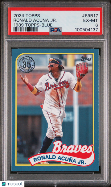 2024 Topps 1989 Topps Baseball Ronald Acuna JR. #89B17 Blue PSA 6