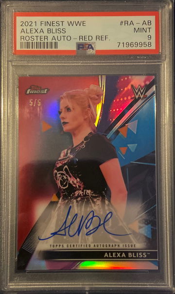 2021 Topps Finest WWE Alexa Bliss Red Refractor Auto /5 PSA 9