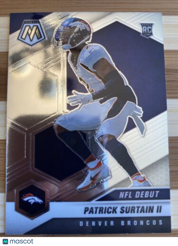 🔥2021 Panini Mosaic - PATRICK SURTAIN II - RC - NFL Debut #256-Denver Broncos🔥