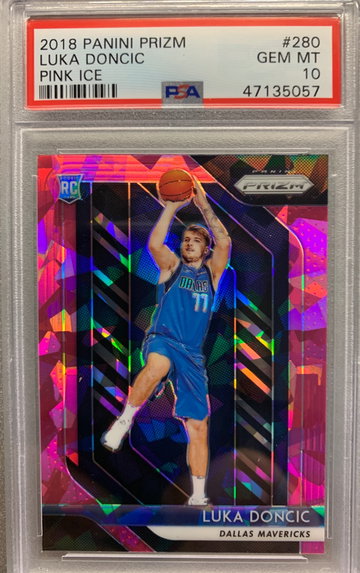LUKA DONCIC 2018 PINK ICE PRIZM ROOKIE PSA 10 GEM MINT