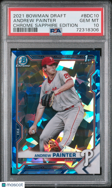2021 Bowman Draft Chrome Sapphire Edition Andrew Painter #BDC10 PSA 10