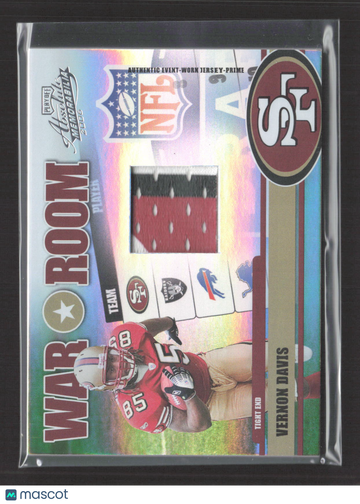 2006 Playoff Absolute Memorabilia War Room Vernon Davis #WR-13 Authentic Event-Worn Jersey-Prime