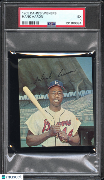 1965 Kahn's Wieners Hank Aaron PSA 5