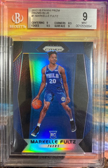 2017 #1 Markelle Fultz blue prizm /199 mint 9