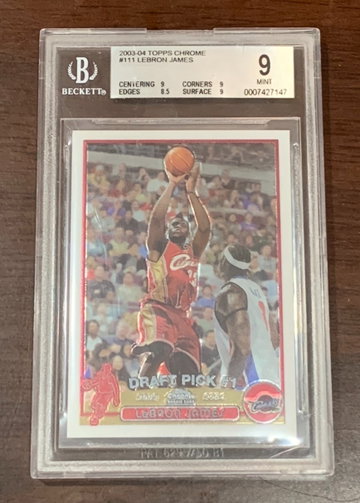 2003 Topps Chrome Lebron James BGS 9