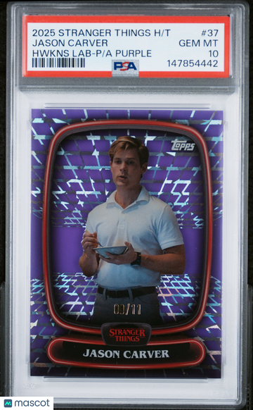 2025 Topps Stranger Things High Tek Jason Carver #37 Hwkns LB Palace Arcade PRP PSA 10