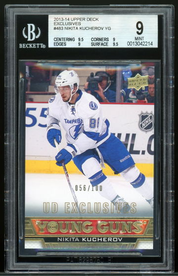 2013-14 Upper Deck Young Guns Exclusives #483 Nikita Kucherov BGS 9 Mint