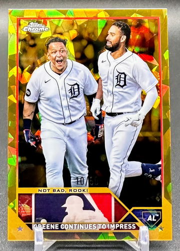 2023 Topps Chrome Sapphire #210 Riley Greene & Miguel Cabrera Gold /50