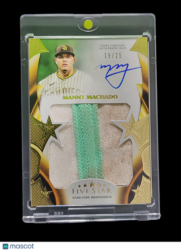 2023 Topps Five Star Manny Machado #FSJP-MMA /25 Autographed Jumbo Patch Relic Card Game-Used Memorabilia