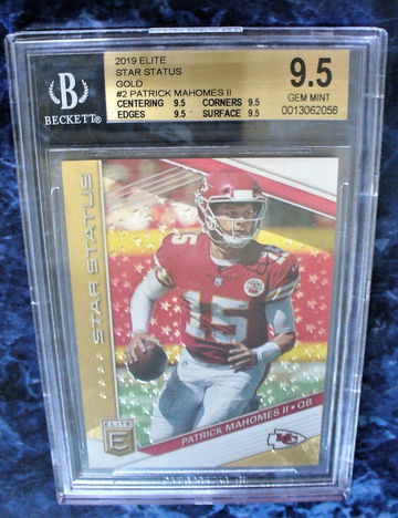 Patrick Mahomes Elite Star Status SS-2 GOLD EMBOSSED FOIL #2/5 BGS 9.5 TRUE GEM MINT