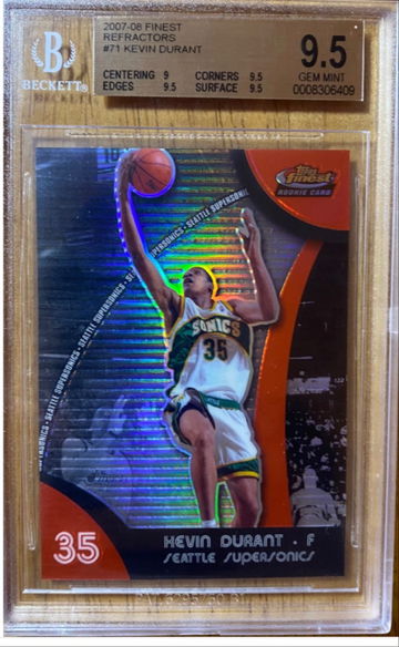 2007 Topps Finest Kevin Durant Refractors BGS 9.5 Gem Mint