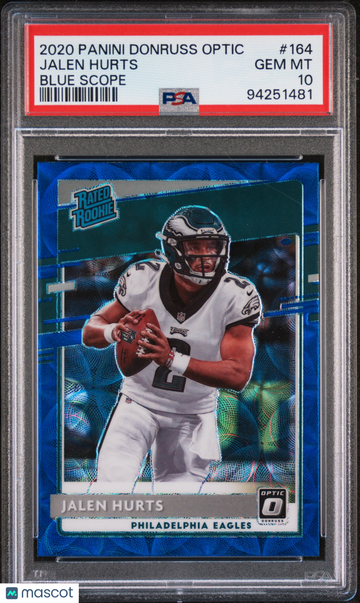 2020 Panini Donruss Optic Jalen Hurts #164 Blue Scope PSA 10
