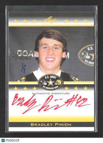 2012 Leaf U.S. Army All-American Bowl Selection Tour Bradley Pinion #TA-BP1